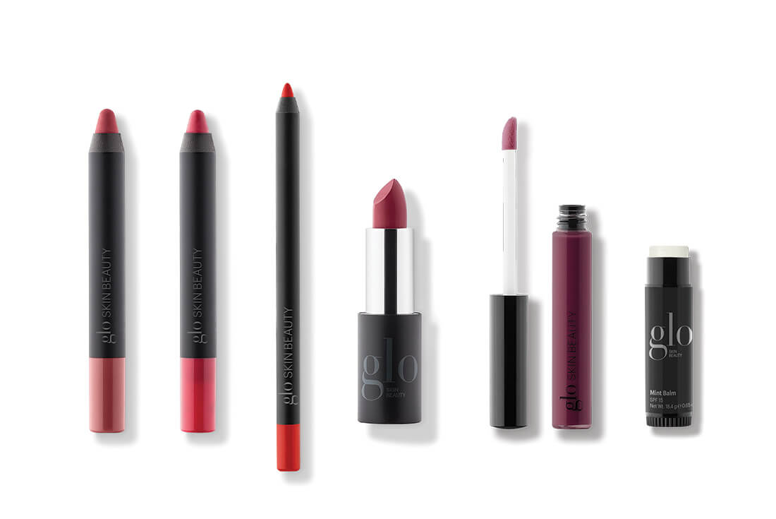 Suede Matte Crayon, Cream Glaze Crayon, Precision Lip Pencil, Lipstick, Gloss & Mint Balm SPF 15